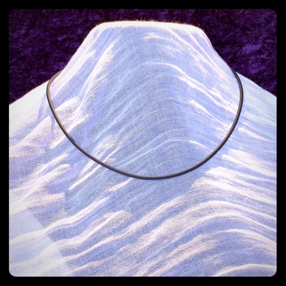 Rubber and silver (chain)